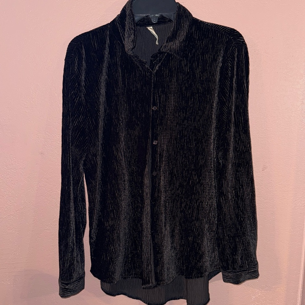 Velvet Button Down Top